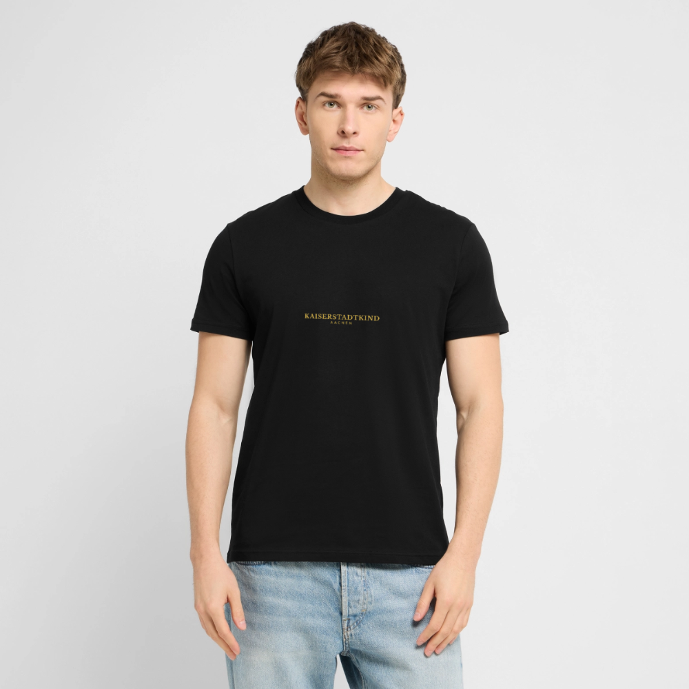 CRAFTER T-Shirt - Gold Font Script/Gold Back Round Logo - Schwarz
