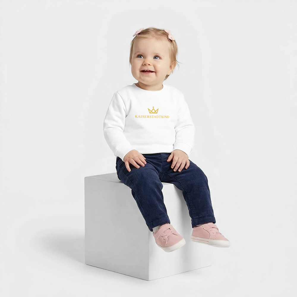 280gr. KAISERSTADTKIND Gold Edition - Organic Sweatshirt BABY CHANGER - white