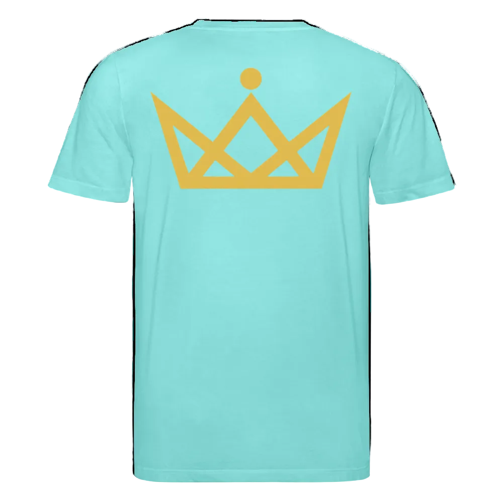 180gr. Golden Letters Edition  - Organic T-Shirt - pool blue