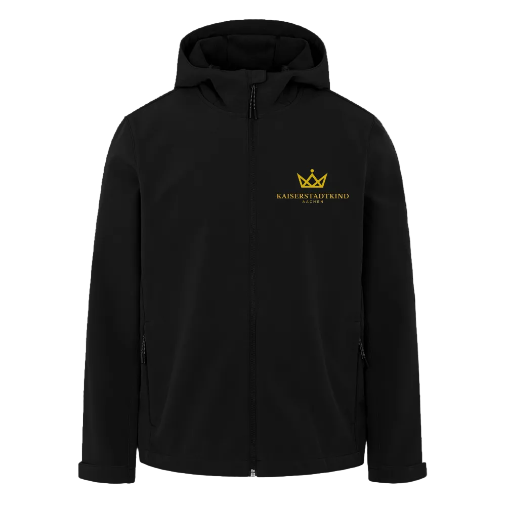 DISCOVERER Softshell Jacket - Gold Front Logo / Back Crown - Schwarz