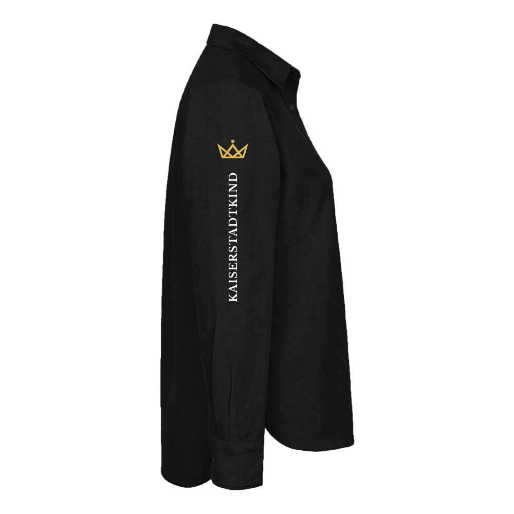 KAISERSTADTKIND Golden Crown / White Letters Edition - Oxford Hemd - Schwarz