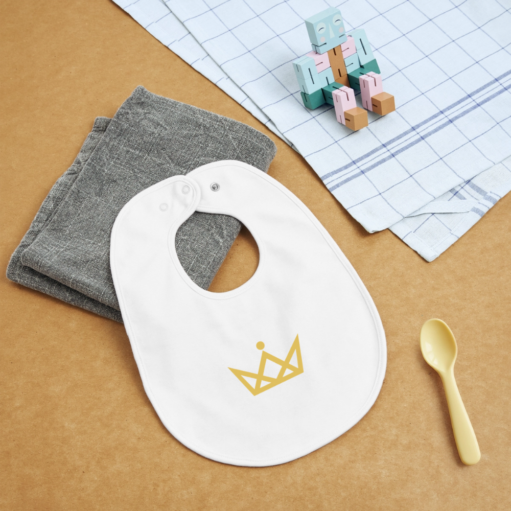 KAISERSTADTKIND Golden Crown - Baby Organic Bib - white