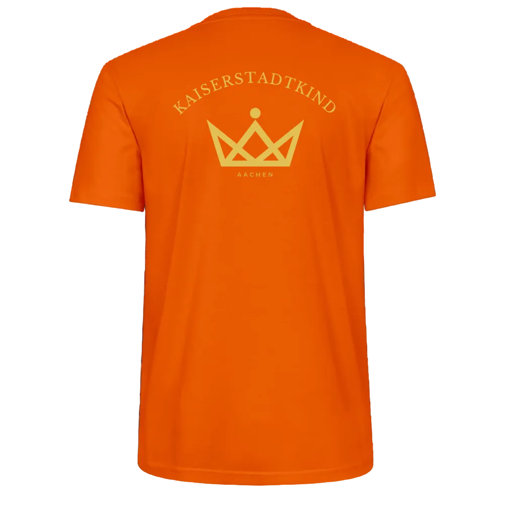 CRAFTER T-Shirt - Gold Font Script/Gold Back Round Logo - Tieforange