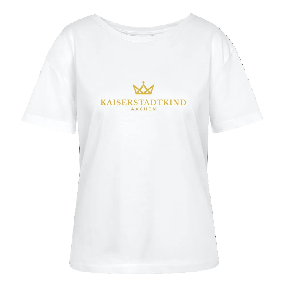 Golden Letters Edition - Relaxed Women’s Organic Round Neck T-shirt - white