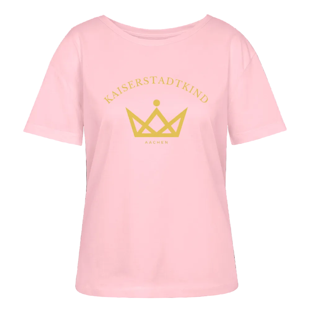 Golden Letters Round V Edition - Relaxed Women’s Organic Round Neck T-shirt - Hellrosa
