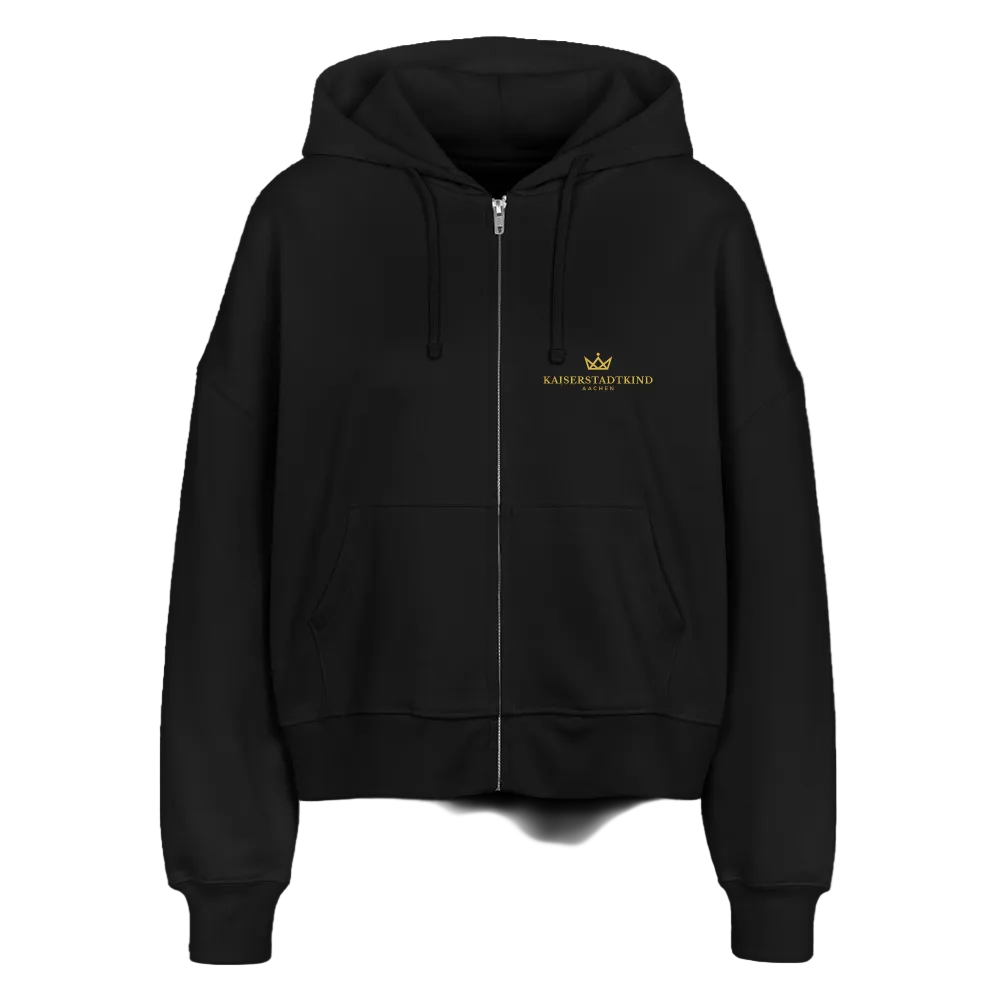 KAISERSTADTKIND Gold Edition - Boxy Bio Zip Hoodie Ida - Schwarz