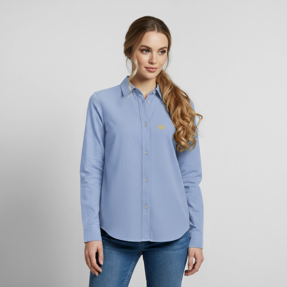 KAISERSTADTKIND Golden Crown / White Letters Edition - Oxford Hemd - Carolina Blue