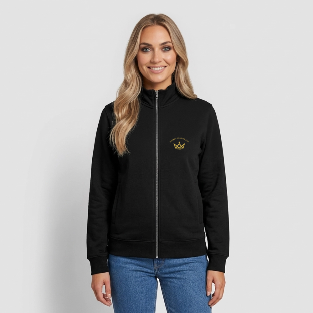 KAISERSTADTKIND Golden _Round - Organic Zip Sweatshirt - Schwarz