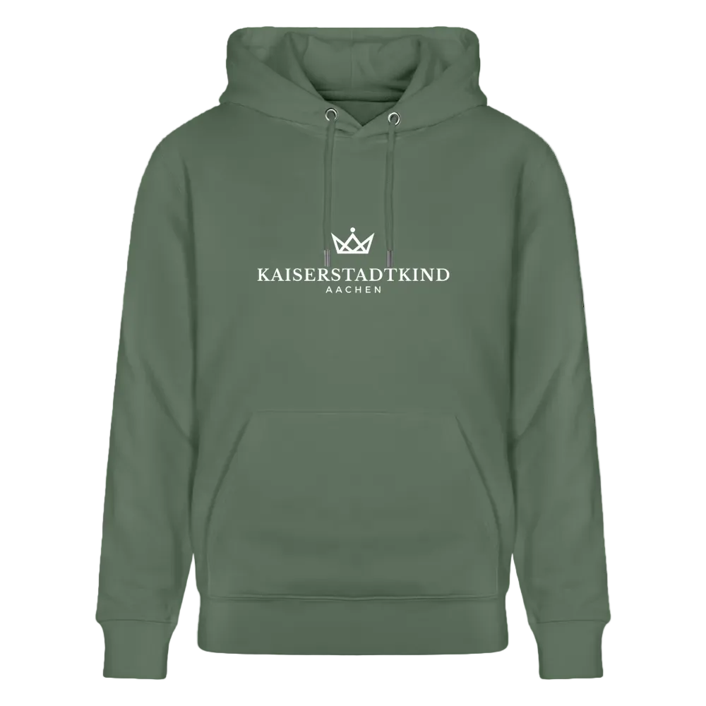 350gr. White Edition - CRUISER  Organic Hoodie - cypress green