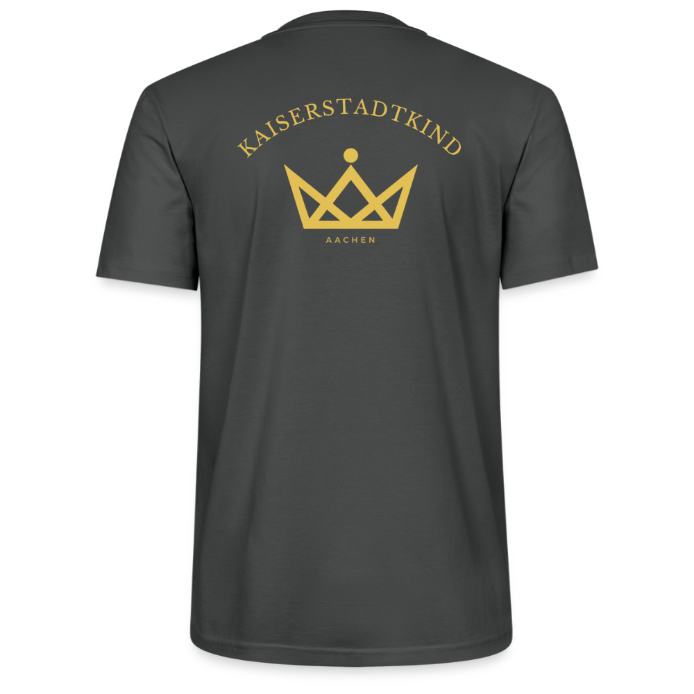 CRAFTER T-Shirt - Gold Font Script/Gold Back Round Logo - Anthrazit