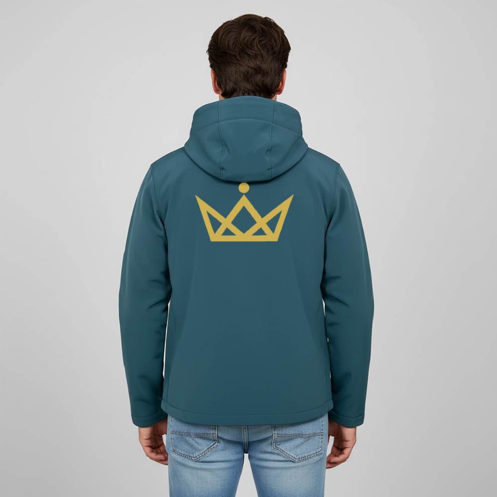 DISCOVERER Softshell Jacket - Gold Front Logo / Back Crown - Dunkles Petrol