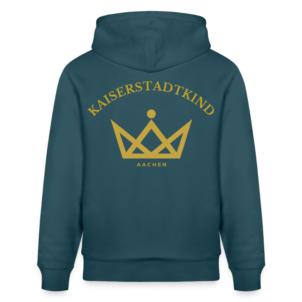 CRUISER Hoodie - Gold Front Script/Gold Back Round - Dunkles Petrol