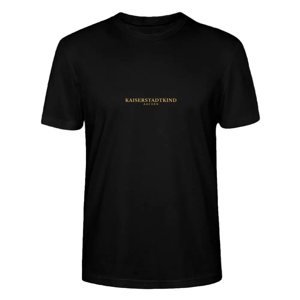 CRAFTER T-Shirt - Gold Font Script/Gold Back Round Logo - Schwarz