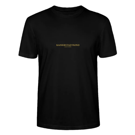CRAFTER T-Shirt - Gold Font Script/Gold Back Round Logo - Schwarz