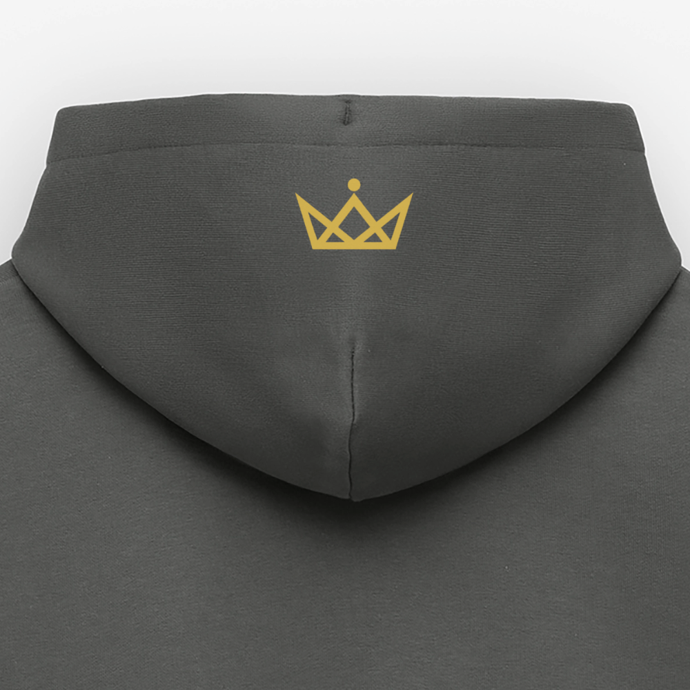 NORA Hoodie - Gold Front Logo/Hood Crown - Anthrazit