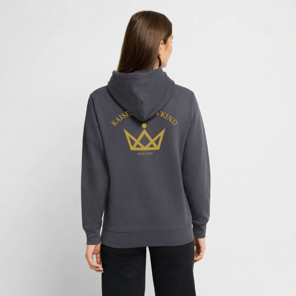 CRUISER Hoodie - Gold Front Script/Gold Back Round - Indigoblau
