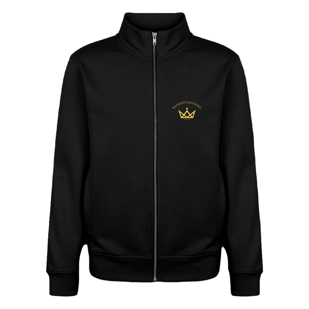 KAISERSTADTKIND Golden _Round - Organic Zip Sweatshirt - Schwarz