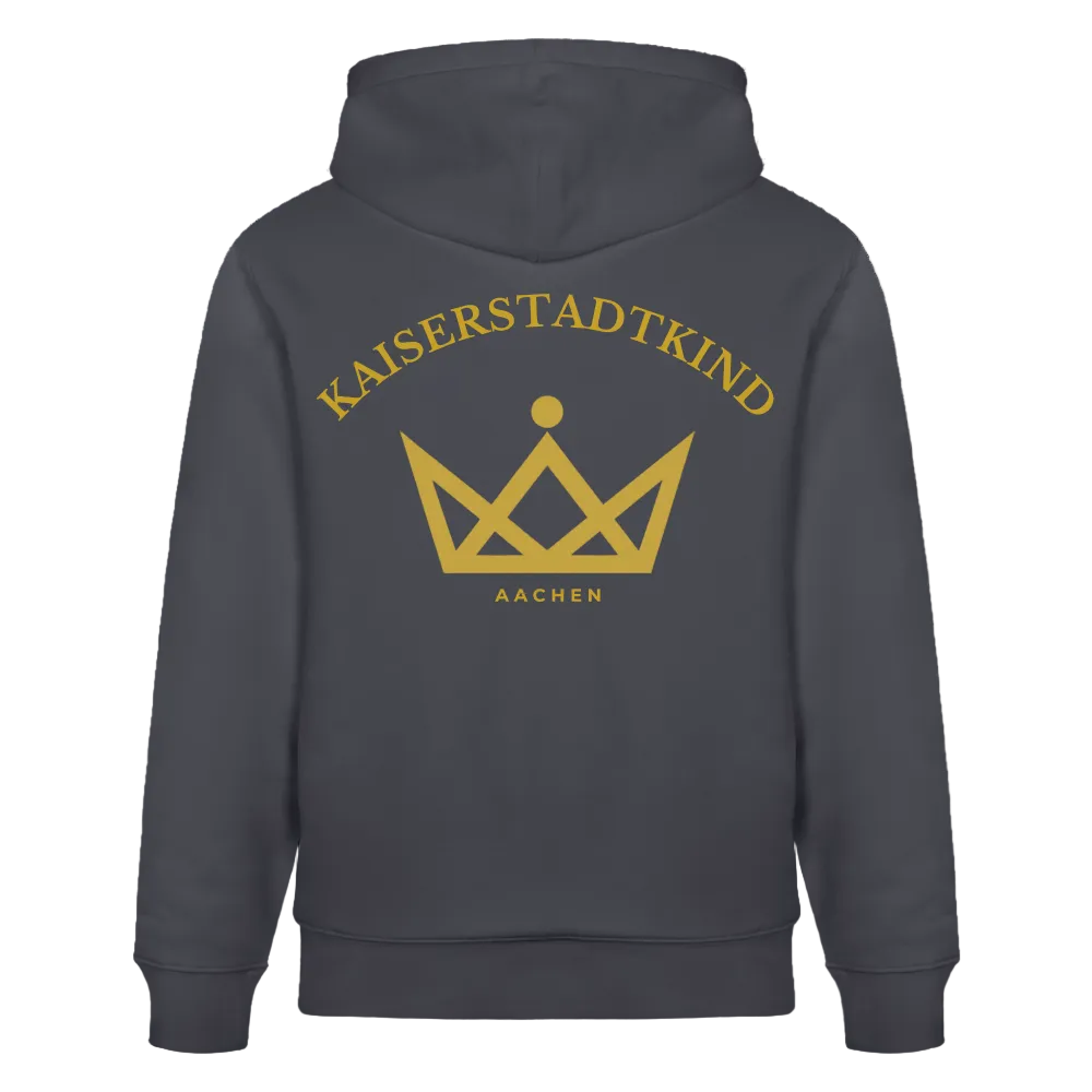CRUISER Hoodie - Gold Front Script/Gold Back Round - Indigoblau
