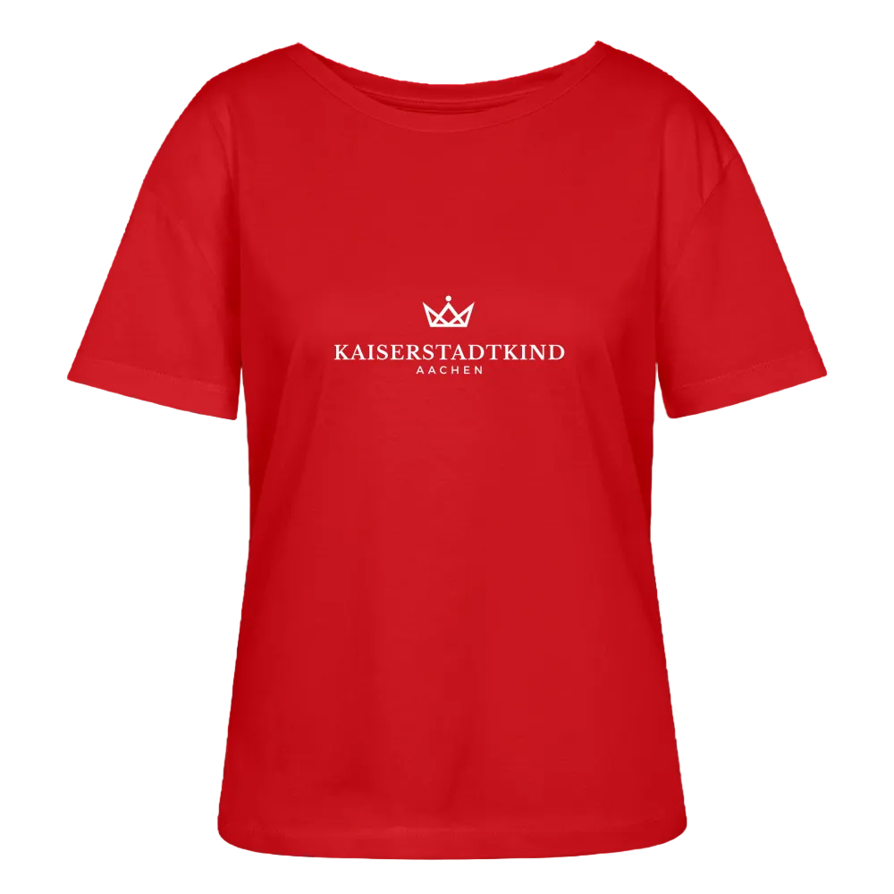 White V Edition - Relaxed Women’s Organic Round Neck T-shirt - Rot